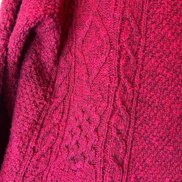 Coldwater Creek Vibrant Red Turtle Neck Cable Knit Sweater - Picture 5 of 5